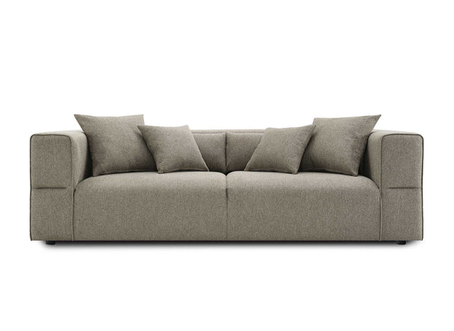 EVELYNE Canapé 3 places en tissu taupe EVELYNE