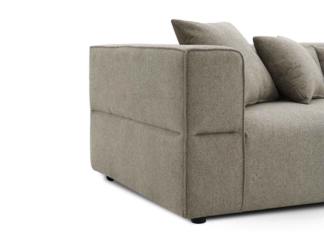 EVELYNE Canapé 3 places en tissu taupe EVELYNE