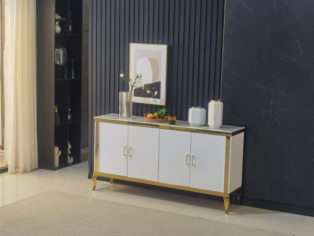 Buffet Baroque pied doré 170cm - B18