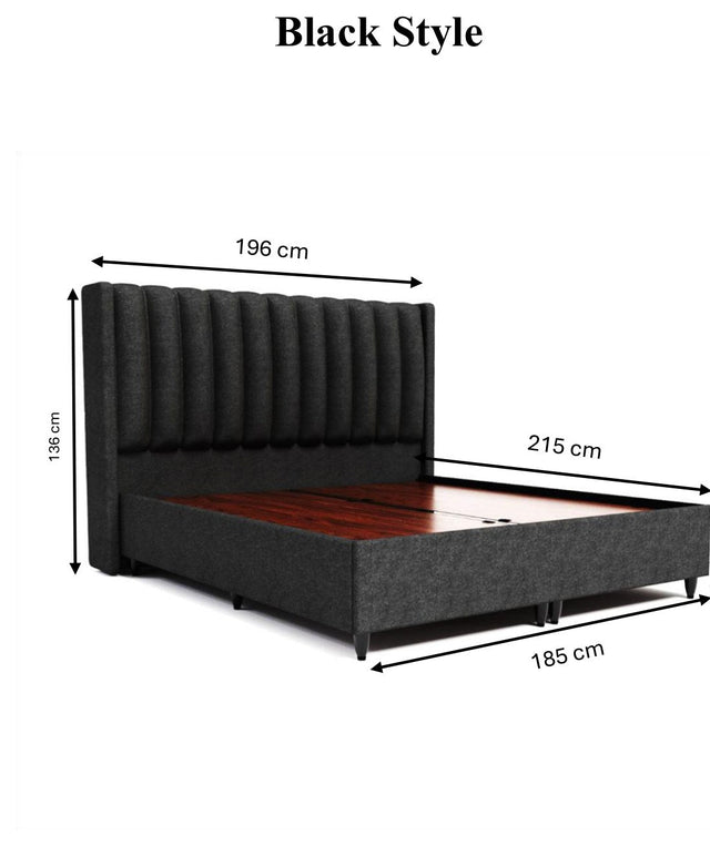 Lit coffre BLACK STYLE - Dimensions 180x200