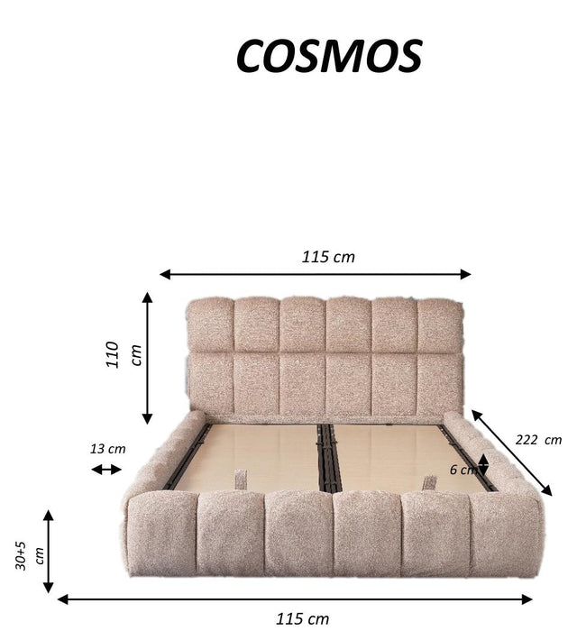 Lit coffre COSMOS - Dimensions 90x190
