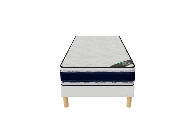 Ensemble BLUE MEMORY Sommier + Matelas Hauteur 22cm