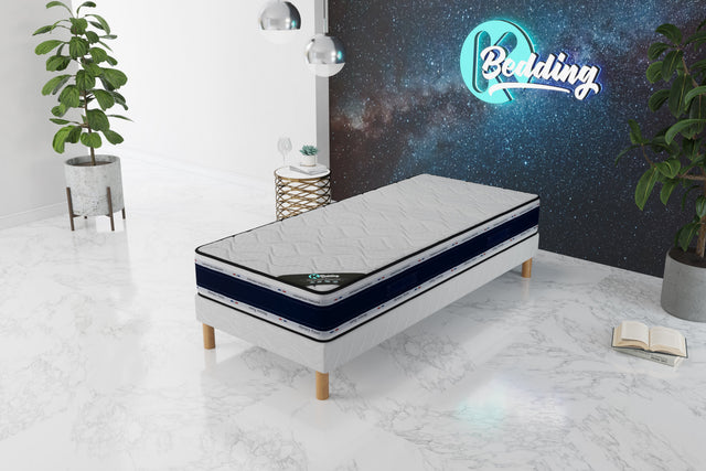 Ensemble BLUE MEMORY Sommier + Matelas Hauteur 22cm
