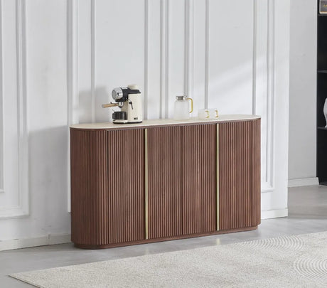 Buffet Calypso céramique noyer travertin 180cm - B23