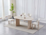 Table à manger Joséphine céramique marbre blanc 180cm – Travertin – vue 2