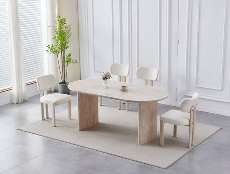 Table à manger Joséphine céramique marbre blanc 180cm - TB21