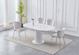 Table à manger à rallonge Sofia pied doré 125-165cm – Pied blanc - TB23BB – vue 4