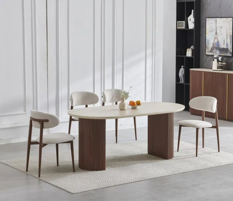 Table à manger Calypso céramique travertin 180cm - TB17