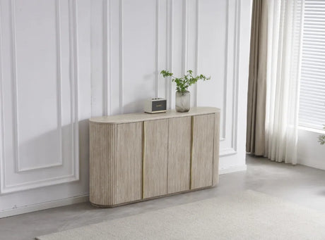 Buffet Calypso céramique noyer travertin 180cm - B23