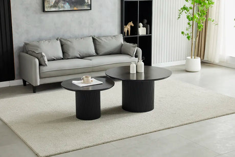 Table basse Gigogne duo pila MDF travertin 60-80cm - TBA
