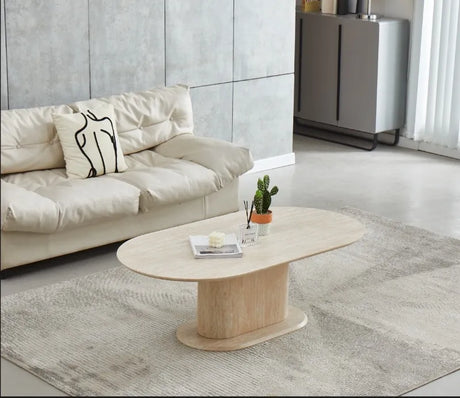 Table basse Léa travertin MDF 120cm - TBA16T