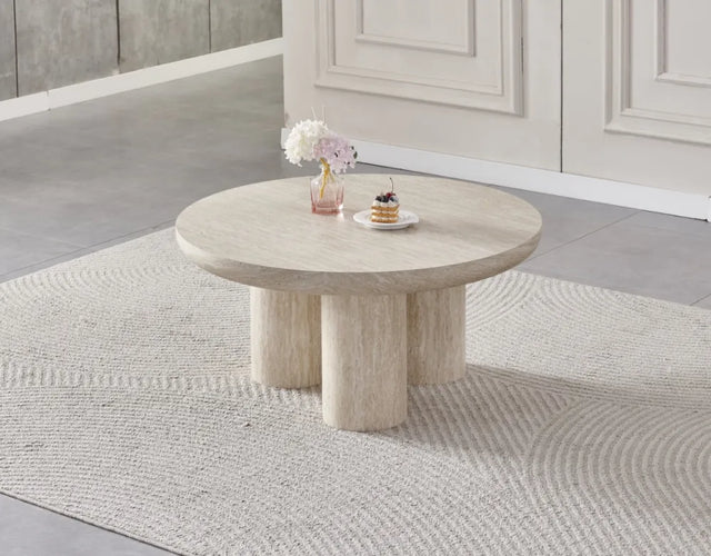 Table basse Maya noyer MDF ⌀ 90cm - TBA09