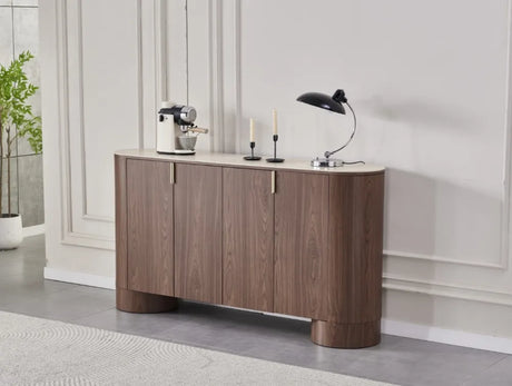 Buffet Iconic céramique noyer travertin 180cm - B37ZT