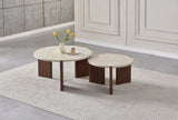 Table basse duo Zora travertin noyer MDF 60-80cm – Noyer travertin - TBA38ZT120 – vue 1