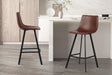 Chaise de comptoir Ozan PU Brun