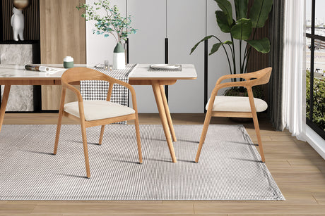 Chaise Claire Frêne Naturel Tissu Ote Milan 103 Beige