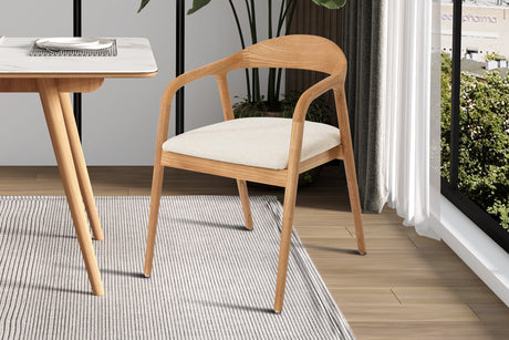 Chaise Claire Frêne Naturel Tissu Ote Milan 103 Beige - vue 2