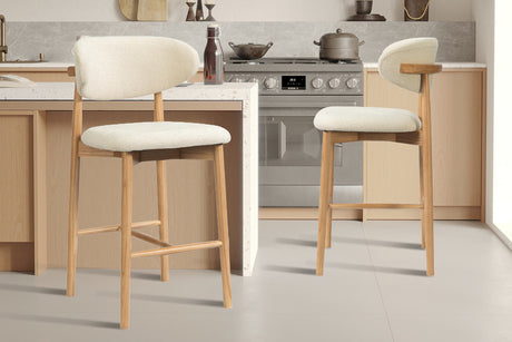 Chaise de comptoir Clara Frêne Naturel Ote Milan 103 Beige