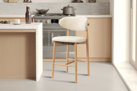 Chaise de comptoir Clara Frêne Naturel Ote Milan 103 Beige - vue 2