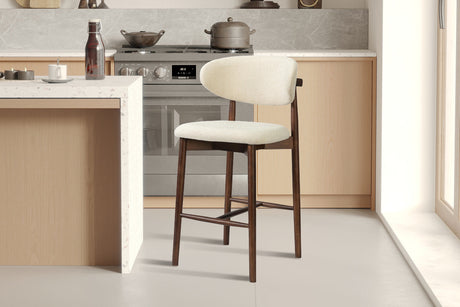 Chaise de comptoir Clara Frêne Noyer Ote Milan 103 Beige - vue 2