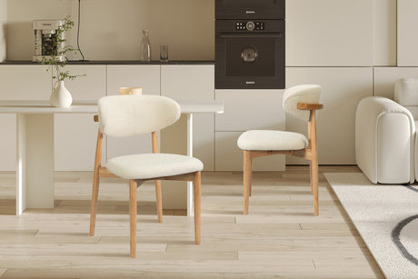 Chaise Clara Frêne Naturel Tissu Ote Milan 103 Beige - vue 2