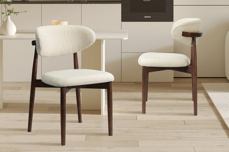 Chaise Clara Frêne Noyer Tissu Ote Milan 103 Beige