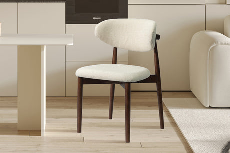 Chaise Clara Frêne Noyer Tissu Ote Milan 103 Beige - vue 2