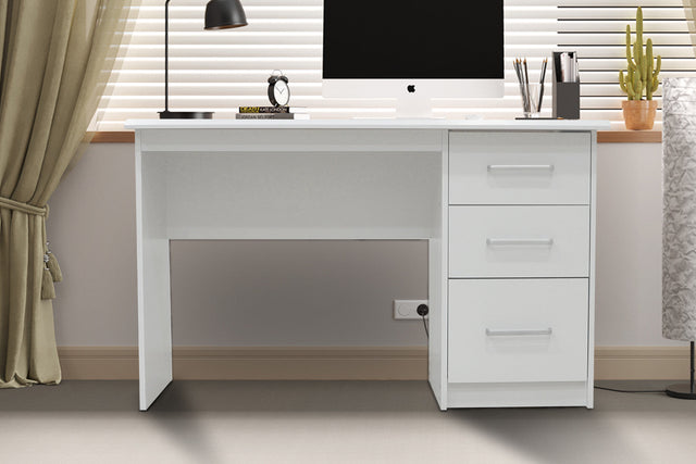 Bureau Mateo 3 tiroirs Blanc