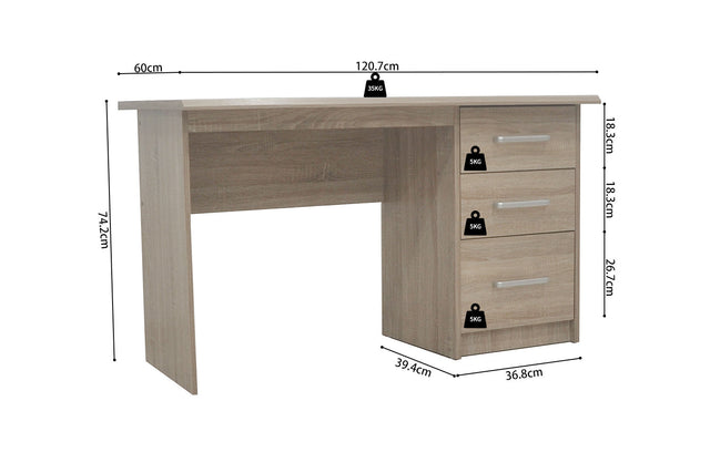 Bureau Mateo - dimensions