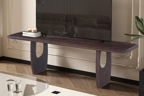 Meuble TV Braga Bois de manguier Brun foncé