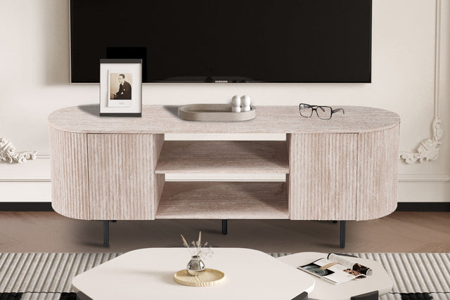 Meuble TV Lagos 160 cm Décor Travertin Beige