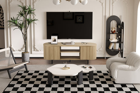 Meuble TV Lagos 160 cm Décor Chêne Naturel - vue 2