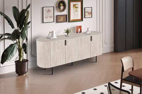 Bahut Lagos 200 cm Décor Travertin Beige - vue 2