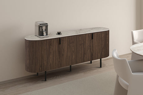 Bahut Vigo 200 cm Décor Chêne Foncé Shakespear Beige