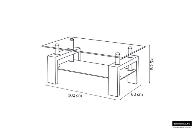Table basse Alana - dimensions