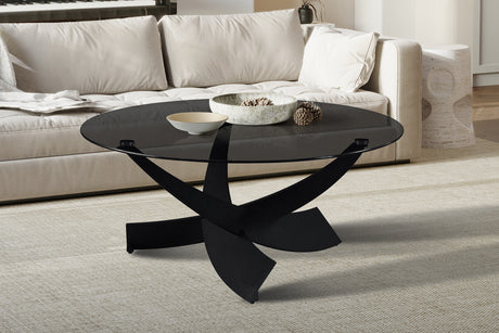 Table basse Weston Ronde Verre clair gris