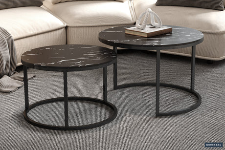 Table basse Boston Décor Verre Marbre Noir