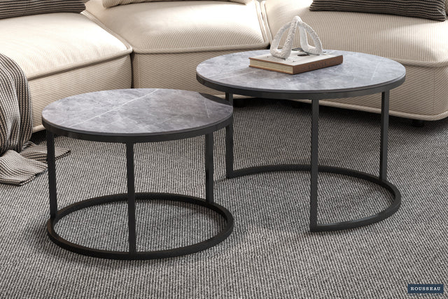 Table basse Boston Décor Verre Gris Pierre