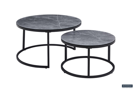 Table basse Boston Décor Verre Gris Pierre - vue 2