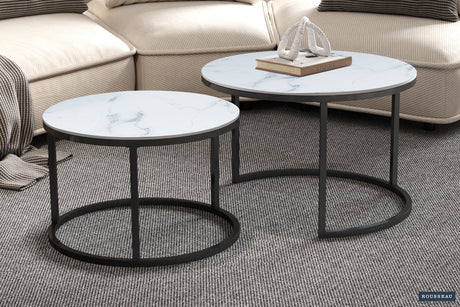 Table basse Boston Décor Verre Marbre Blanc