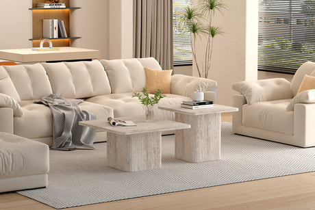 Table basse Bobby Décor Travertin Beige - vue 2