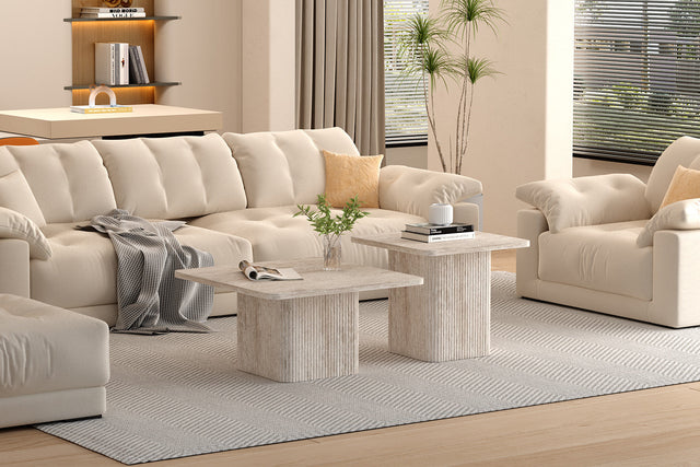 Table basse Bobby Décor Travertin Beige - vue 2