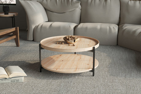 Table basse Dalina 80 cm Décor Chêne vieilli