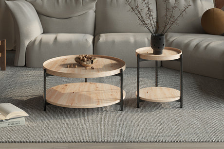 Table basse Dalina 80 cm Décor Chêne vieilli - vue 2