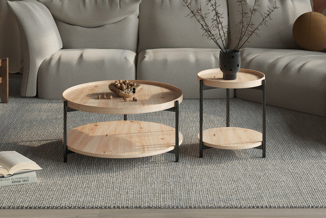 Table basse Dalina 80 cm Décor Chêne vieilli - vue 2