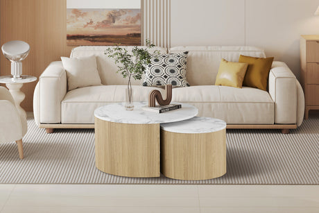Table basse Rowan Décor Marbre Beige