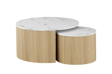 Table basse Rowan Décor Marbre Beige - vue 2