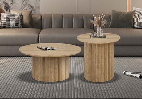 Table basse Lagos 50 cm Ronde Décor Chêne Naturel - vue 2