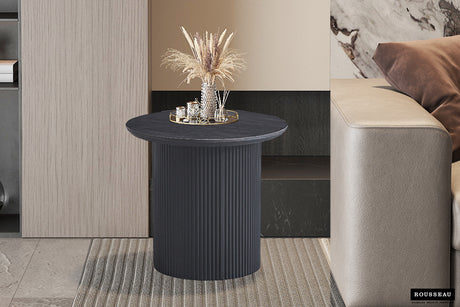 Table basse Lagos 50 cm Ronde Décor Brun foncé