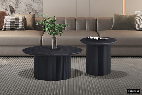 Table basse Lagos 50 cm Ronde Décor Brun foncé - vue 2